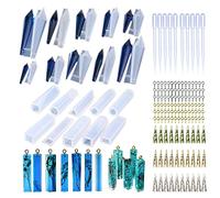 Allazone 71 PCS Moules en Résine de Silicone, Pendentifs Cristal Silicone Moules Bijoux Résine en Form et Accessoires de Moules pour La Fabrication de Pendentifs et Boucles D'oreilles en Cristal