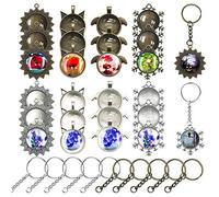 Allazone Cat Pendentif 58 PCS Ensemble Cabochons, Soleil, Aile, Chat, Flocons de Neige de Pendentif en Alliage et Cabochons