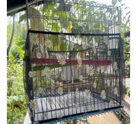 Allazone Couverture de Cage à Oiseaux, Nylon en Filet de Protection pour Cage Oiseaux Lavable, Jupe de Protection pour Perroquet, Perruche, Ara, Ronde et Carrée (3XL)
