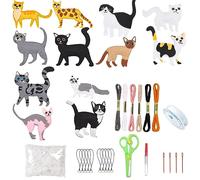 Allazone Kit de Bricolage en Feutre, 12 Style Kits Le Chat D'artisanat en Feutre Animal Kits D'artisanat en Feutre avec Outils pour Débutants, Filles et Garçons