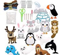 Allazone Kit de Bricolage en Feutre - 14 Styles D'artisanat Animal Avec Outils pour Débutants, Filles et Garçons