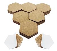 Allazone Lot 120 mini carreaux autocollants liège, feuilles hexagonales pour dessous de verre