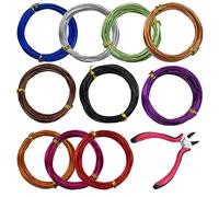 Allazone Lot de 10 rouleaux de fil de perles en aluminium multicolore de 1,5 mm avec pince pour la fabrication de bijoux et les travaux manuels