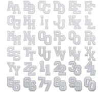 Allazone Lot de 72 Écussons Lettres Numériques Chiffres 0-9 Lettres A-Z Thermocollant, Écussons Brodés à Repasser pour Vêtements, Pantalons, Chapeaux, Sacs, Blanc