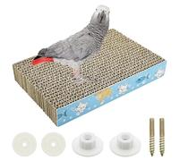 Allazone Perchoirs à Oiseaux en Carton pour Perroquet, Plateformes en Carton pour Perroquet, Accessoire pour Cage à Perroquet pour Calopsitte, Conure, Perroquet, Perruches, M