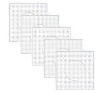 Allazone Plaques de Perles à Repasser, Transparentes en Plastique de 5 mm Panneaux Perforés pour Perles pour Cadeaux, Garçons, Filles (5 PCS Carré)