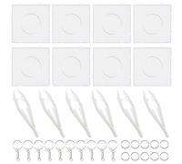 Allazone Plaques de Perles à Repasser, Transparentes en Plastique de 5 mm Panneaux Perforés pour Perles pour Cadeaux, Garçons, Filles (8 PCS Carré)
