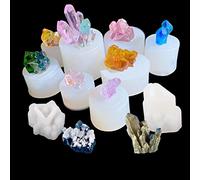 Allazone Silicone Moule pour Bijoux, 10 Pz Moules en Résine de Silicone de Cristal, Moule Silicone Résine Époxy Bijoux pour Collier Porte-clés Artisanal, Décoration de La Maison