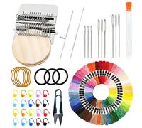 Allazone Speedweve Loom Mini Metier a Tisser 14 Hooks Darning Mini Loom Machine Speedweve et 50 Couleur Fils à Broder pour Tricoter des Vêtements, des Chaussettes