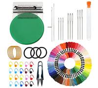 Allazone Speedweve Loom Mini Metier a Tisser 21 Hooks Darning Mini Loom Machine Speedweve et 50 Couleur Fils à Broder pour Tricoter Des Vêtements, Des Chaussettes