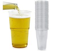 AllBags® Trinkbecher | Eichstrich 0,5l | Bierbecher Plastikbecher Einwegbecher aus Kunststoff PP (Polypropylène), Transparent klar becher plastik bierpong becher slush becher 100 Stück