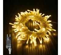 ALLBASA Guirlande Lumineuse 8 Mode 10M 100 LED, Décoration Romantique pour Sapin de Noël Mariage Fête,Guirlande Intérieure (new Blanc chaud, Fil Transparent)
