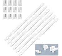 ALLBASA Tringle rideaux, barre de douche, barres de virage extensible tringle a rideaux, tringle rideau sans percage réglable, tringle a rideau pour fenetre (6pcs(50-80)+crochet)
