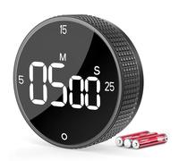 Allbean Minuteur de cuisine numérique, compte à rebours magnétique à grand écran, 3 temps préréglés,volume et luminosité réglables pour la cuisine, la salle de classe, l'étude, facile pour les enfants