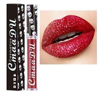 Allbesta 8 Couleurs Diamant Lipgloss Paillettes Brillant à Lèvres Crâne Liquide Rouge à Lèvres Métallisé Mat