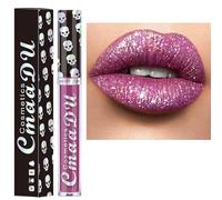 Allbesta 8 Couleurs Diamant Lipgloss Paillettes Brillant à Lèvres Crâne Liquide Rouge à Lèvres Métallisé Mat