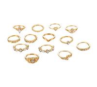 Allbestop Bague Couple Bijoux Bague Homme Femme,Bague Ajustable Femme Alliance Homme Bague Telephone Cadeau Pour Femme Lot Bijoux Fantaisie Pas Cher Bague Médaille(2-Or,Taille unique)