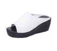 Allbestop Ballerines Compensées Femme,Talon Noir Escarpins Petit Talon Claquette Piscine Femme Chaussure Eau Chausson Femme Hiver Fourrure Mules Homme En Cuir(Blanc,39)