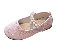 Allbestop Ballerines Fille Sandales pour Filles Modèle Tendance Élégant Polyvalent avec Perles Design Mignon et Confortable Semelle Plate Boucle Parfaites pour Toutes Les Occasions(Rouge,34)