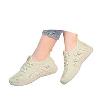 Allbestop Basket Basse Femme, Chaussures Femme Orthopédique Chaussures de Tennis Sneaker d'arts Martiaux Légers Chaussure Running Chaussure de Randonnée Marche Ensemble Jogging Stylé, Sport(Beige,39)