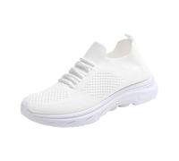 Allbestop Basket Compensée Femme, Chaussure Orthopédique Tennis de Table Sneakers Femme Running Shoes Short Randonnée Chaussures de Marche Jogging Large, Chaussure Sport Chaussures Basses(Blanc,39)