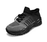 Allbestop Basket Cuir, Chaussure Orthopédique Chaussures de Tennis Sneakers Ouverte Running Femme Chaussure Randonnee Femme Chaussures de Marche Ensemble Jogging Stylé, Sport en Salle(Noir,43)