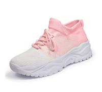 Allbestop Basket Cuir, Chaussure Orthopédique Chaussures de Tennis Sneakers Ouverte Running Femme Chaussure Randonnee Femme Chaussures de Marche Ensemble Jogging Stylé, Sport en Salle(Rose,38)