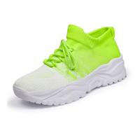 Allbestop Basket Cuir, Chaussure Orthopédique Chaussures de Tennis Sneakers Ouverte Running Femme Chaussure Randonnee Femme Chaussures de Marche Ensemble Jogging Stylé, Sport en Salle(Vert Clair,38)