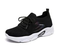 Allbestop Basket Cuir, Chaussure Orthopédique Femme Tennis de Table Sneakers Ouverte Chaussures de Running Femme Chaussure Randonnée Chaussures Marche Jogging Fille, Sport en Salle Femmes(Noir,38)
