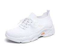 Allbestop Basket Cuir, Chaussure Orthopédique Femme Tennis de Table Sneakers Ouverte Chaussures de Running Femme Chaussure Randonnée Chaussures Marche Jogging Fille, Sport en Salle Femmes(Blanc,38)