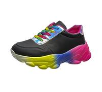 Allbestop Basket Cuir Femme, Chaussure Orthopedique Femme Tennis Chaussures Sneakers Ouverte Running Chaussures de Randonnée Chaussure de Marche Ensemble Jogging Stylé, Sport Minimalistes(Noir,37)