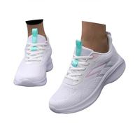 Allbestop Basket Cuir Femme, Chaussure Orthopedique Femme Tennis Sneakers Ouverte Chaussure Running Short Randonnée de Marche Jogging, Chaussures Mode et Sport pour Chaussures d'arts(Blanc,41)