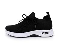 Allbestop Basket Cuir Femme, Chaussures Femme Orthopédique Chaussures de Tennis Sneaker Zéro-Drop Basket Running de Randonnée Chaussure Marche Jogging Fille, Chaussure Sport Babies(Noir,38)