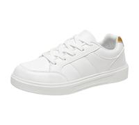 Allbestop Basket Cuir Femme, Chaussures Orthopédiques Chaussure Tennis de Table Sneakers Ouverte Basket Femme Running Chaussures Randonnée Marche Ensemble Jogging Stylé, de Sport Pieds Larges(Or,37)