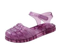 Allbestop Basket Enfant Fille Sandales de Gelée Confortables pour Fille Chaussures d'Été Princesse avec Bout Fermé Escarpins Plats pour Plage et Loisirs(Violet,32)