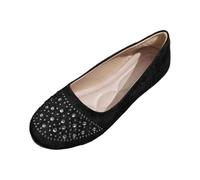 Allbestop Basket Femme Chaussures Plates Décontractées Ornées De Strass Scintillants avec Bout Rond Et Petit Talon Confortables Et Polyvalentes pour Un Usage Quotidien(Le Noir,39)