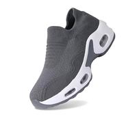 Allbestop Basket Femme Cuir, Chaussures Orthopédique Femme Short Tennis Sneakers Ouverte Chaussures Running Randonnée Marche Jogging, Sport Fitness Femmes Confortables(Gris,42)