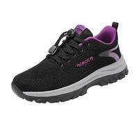 Allbestop Basket Femme Cuir, Chaussures Orthopédiques Tennis Femme Confortable Sneakers Ouverte Basket Running Chaussure de Randonnée de Marche Ensemble Jogging, Sport Chaussures Urbano(Noir,41)