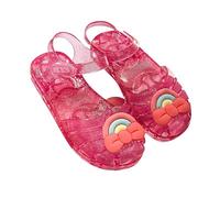 Allbestop Basket Fille Sandales de Gelée Confortables pour Fille Chaussures d'Été Princesse avec Bout Fermé Escarpins Plats pour Plage et Piscine(Rouge,33.5)