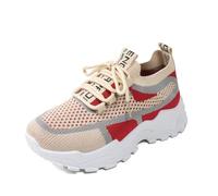 Allbestop Basket Mode Femme, Chaussure Orthopedique Femme Chaussures de Tennis Sneakers Basket Running Chaussures Randonnée de Marche Jogging Fille, Mode et Sport pour Remonte Confortable(Rouge,41)