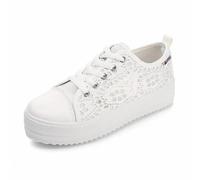 Allbestop Baskets Décontractées Ouvertes, Chaussures Orthopédiques Tennis d'Amortisseur Basket Sneakers Femme Chaussures de Running Femme Short Randonnée Chaussure Marche Ensemble Jogging(Blanc,42)