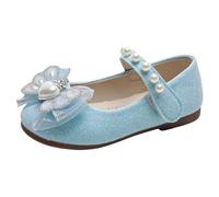 Allbestop Boatilus Sandales Sandales pour Filles Élégantes avec Motif Perles Décoratives et Sangle à Boucle Croisée - Chaussures Légères à Semelle Plate Confort Absolu pour Princesses(Bleu,31)