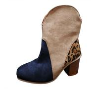 Allbestop Boots Femme, Ant Bottines Confortable Bottes Femme Mollet Large Women Snow Boots Imperméable Neige Basket Montante(Bleu,39)