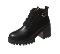 Allbestop Boots Femme, Bottines Femme Bout Rond Bottes Talon Carré Bottes Imperméables de Neige Femmes Chelsea Boots Damen Remonte Chaussure(Noir,37)