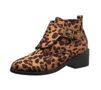 Allbestop Boots Femme, Bottines Punk à Lacets Femme Bottes Country en Cuir Women Snow Boots Chaussures de Neige Chaussures Remonte(Jaune,40)
