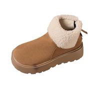 Allbestop Boots Femme, Chelsea Bottines Femmes Bottes de Neige Femme Bottines à Lacets Cuir Chaussure Hiver Demi Bottes en Daim Remonte Chaussure(Marron,40)