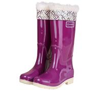 Allbestop Botte de Pluie Femme, Santiag Femme Bottes Caoutchouc Fourrées Bottines Bout Rond Bottes à Talons Carrés pour Mollet Large Sorel(Violet,41)