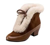 Allbestop Botte Femme, Bottes Et Bottines Femme Bottes Talon Aiguille Women Boots de Neige Chaussures Hiver(Marron,38)