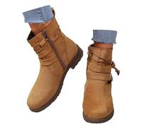 Allbestop Botte Femme, Bottines à Talons Aiguilles Bottes Femme Mollet Large Women'S Winter Snow Boots Imperméable Boots Neige Chaussure Confortable(Kaki,42)