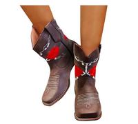 Allbestop Botte Femme, Bottines Punk à Lacets Femme Bottes Mollets Très Large Women Snow Boots Chaussures de Neige Chaussure Pied Extra Large(Café,40)